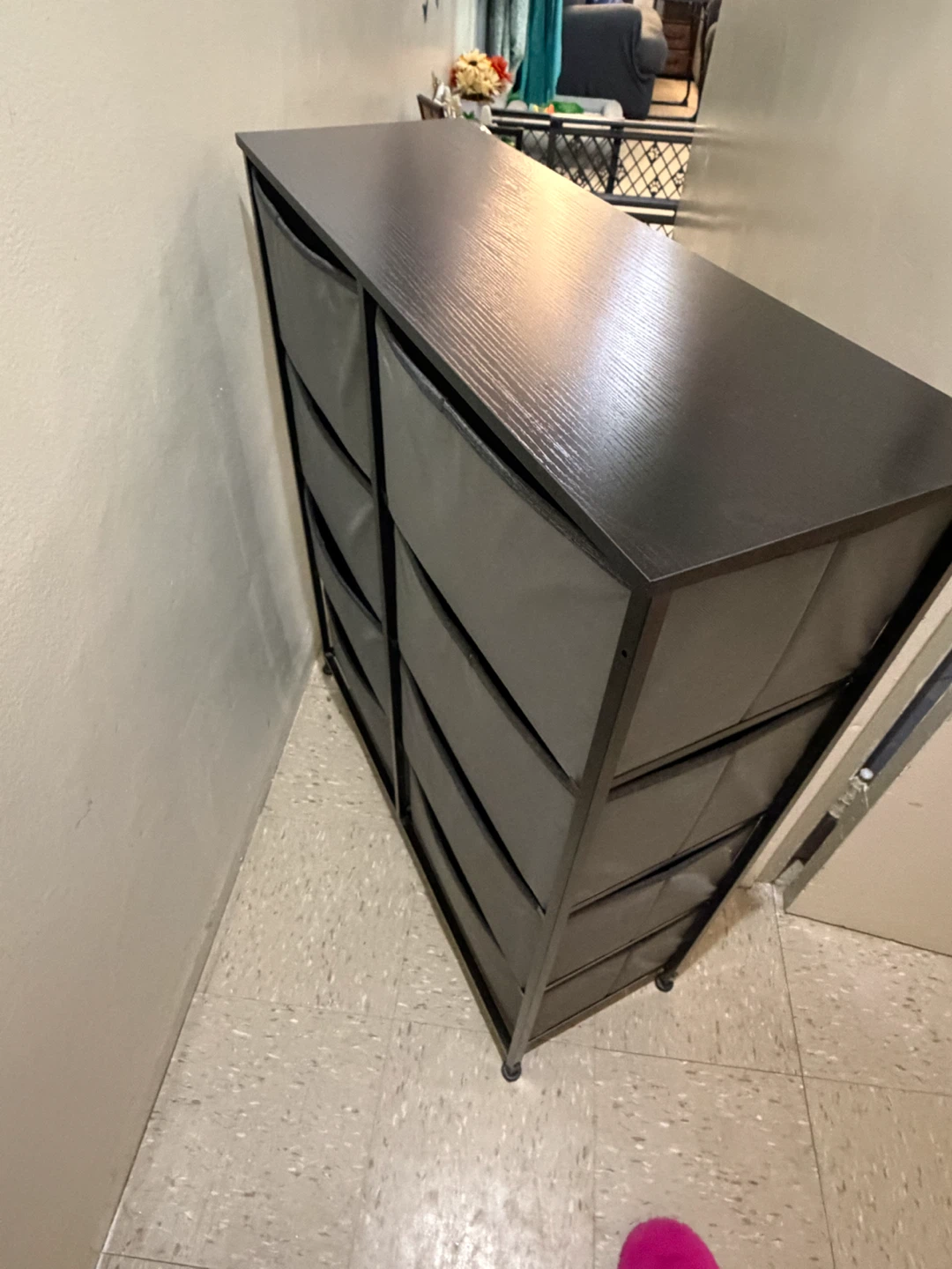 Dark Gray Fabric Drawer Dresser - photo 4