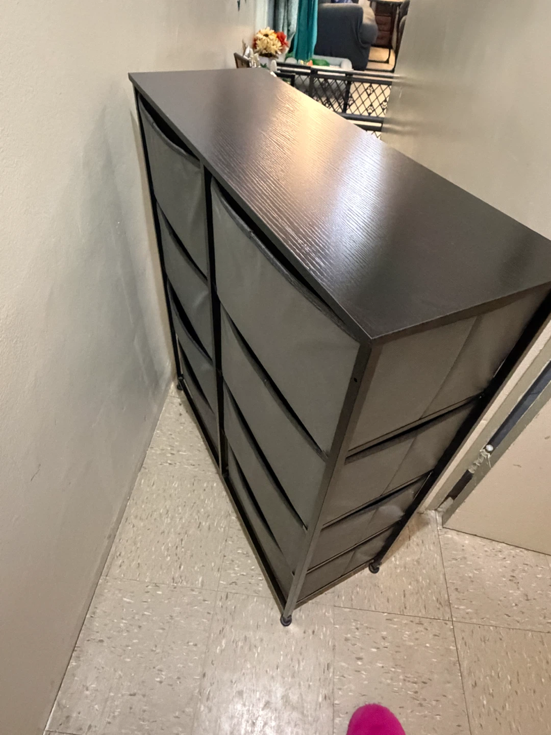 Dark Gray Fabric Drawer Dresser - photo 5