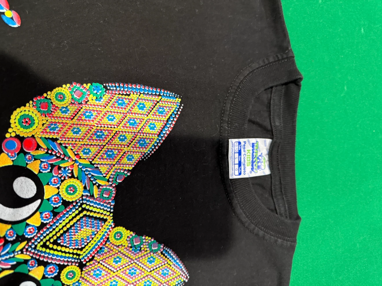 Black T-Shirt with Colorful "MEXICO" Dog Graphic - photo 2