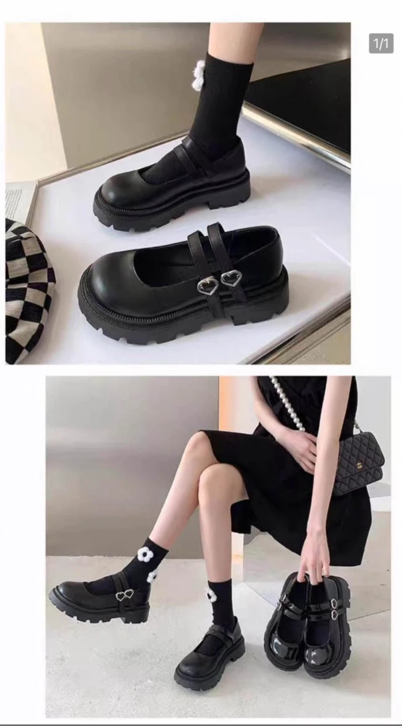 Black Mary Jane Shoes kids size 2 - photo 2
