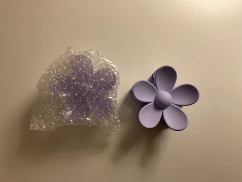Purple Flower Claw Clips