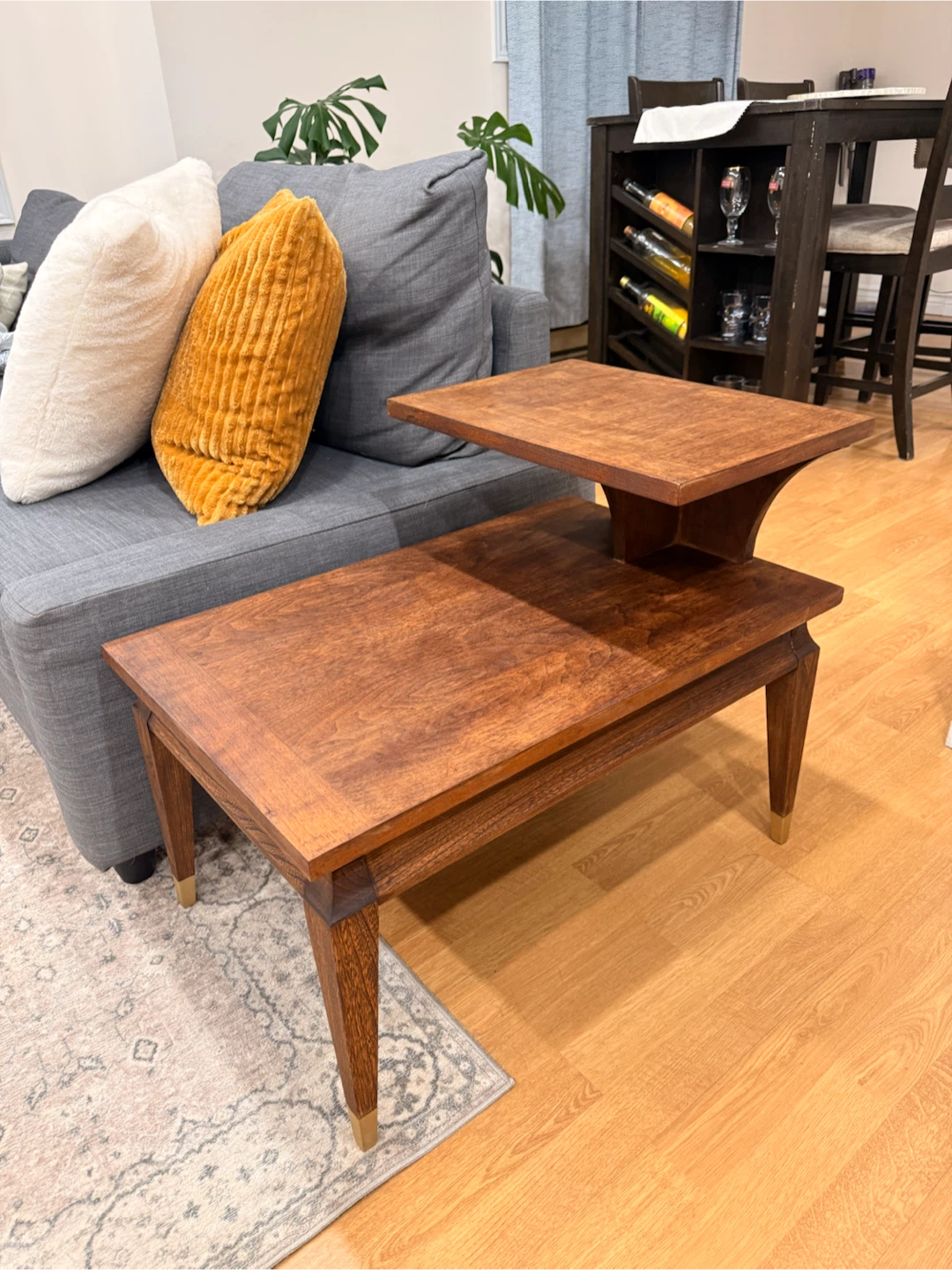 Mid-Century Modern Two-Tier Step End Table - photo 2