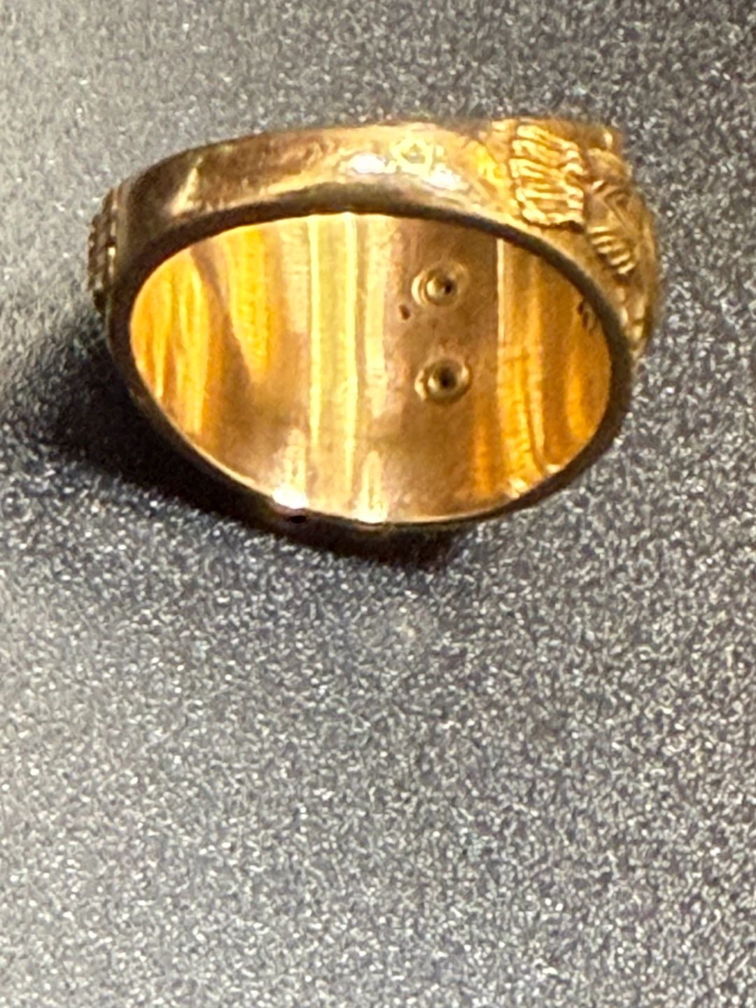Vintage 14k Gold Past Commander Ring with Diamond - photo 4