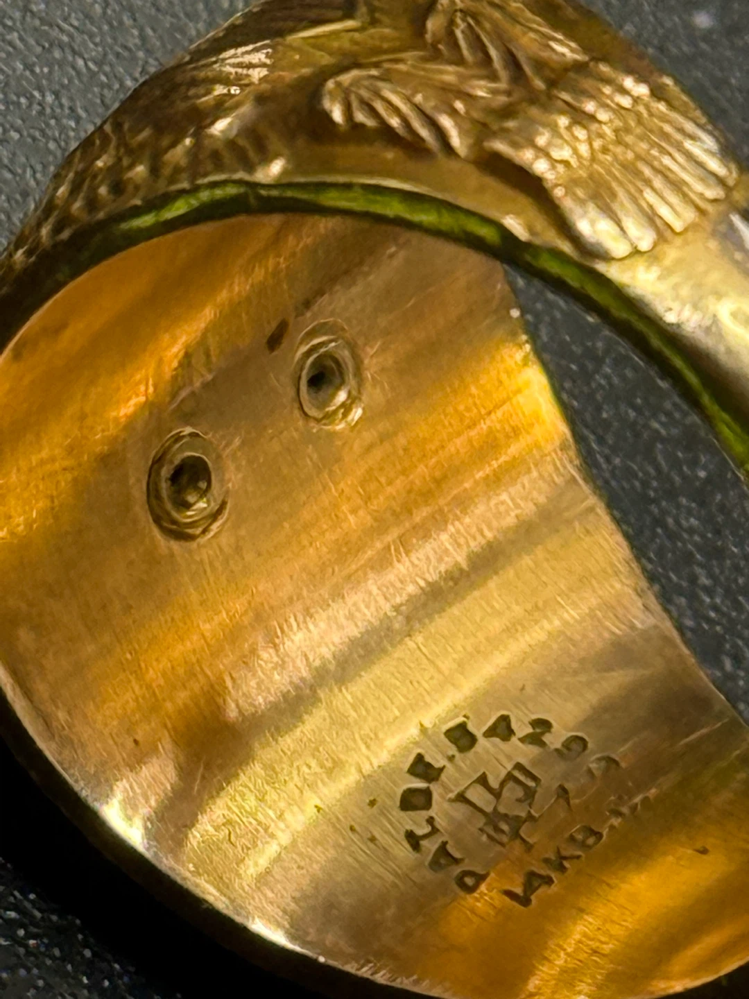 Vintage 14k Gold Past Commander Ring with Diamond - photo 5