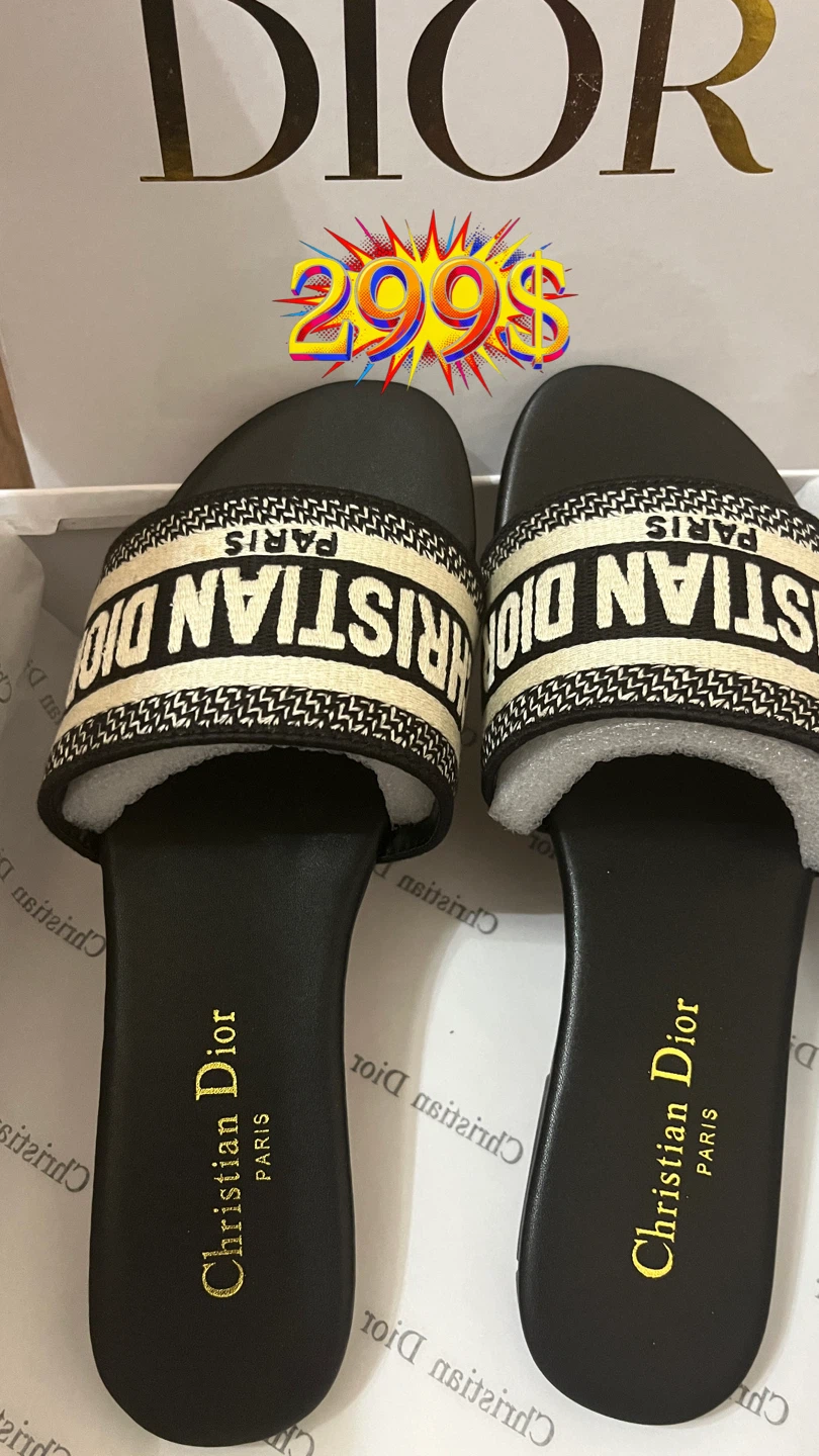 Christian Dior Dway Slides - Size 36/US6