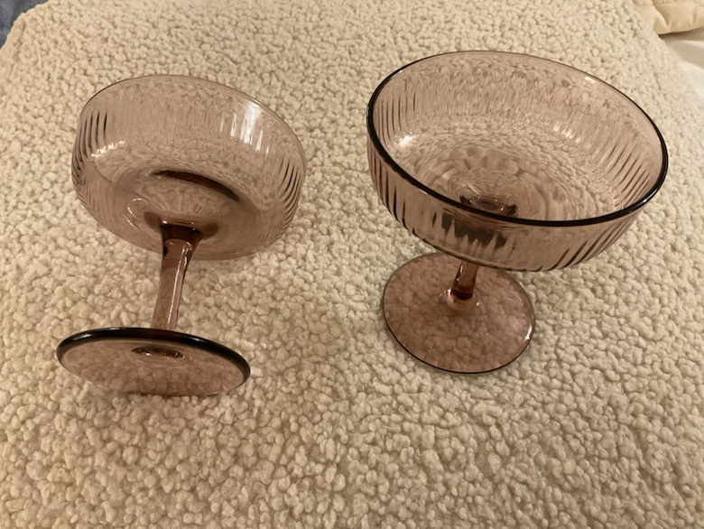 H&M Set of 2 Pink Ribbed Cocktail Glasses - photo 3