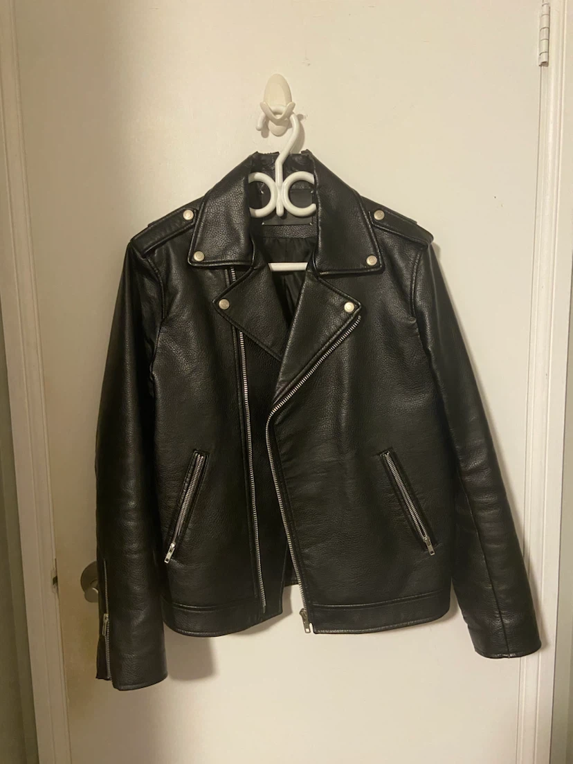Black Faux Leather Biker Jacket
