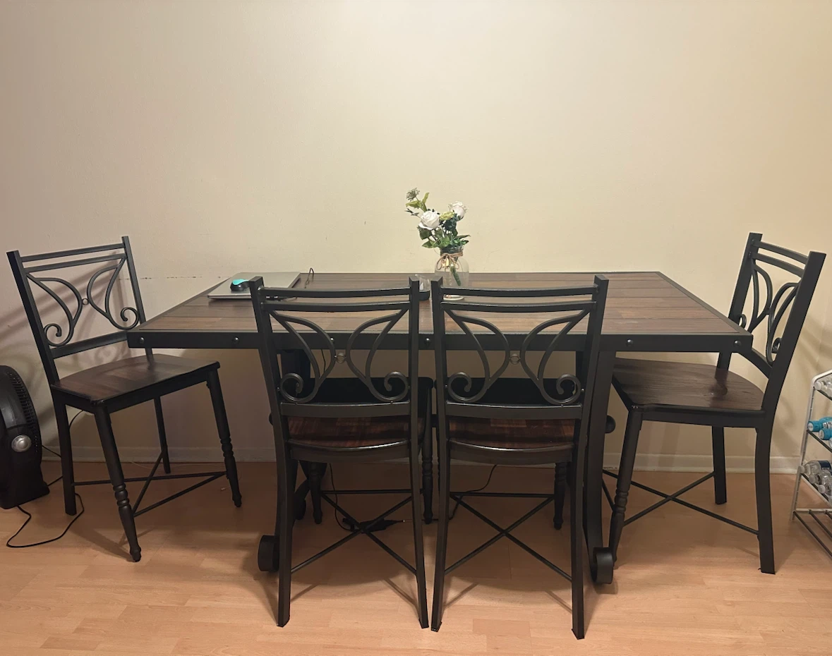 Rustic Dining Table and 4 Chairs Set - photo 2