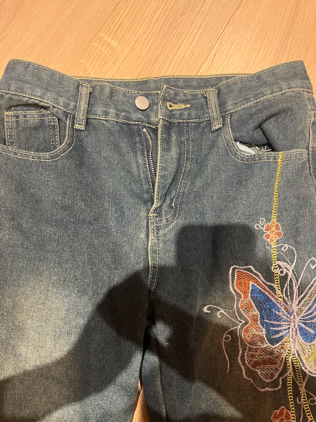 Embroidered Butterfly Jeans - Size S - photo 3