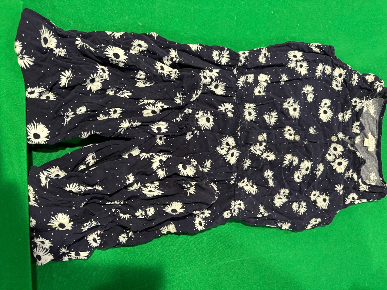 Girls Navy Daisy Jumpsuit size 14