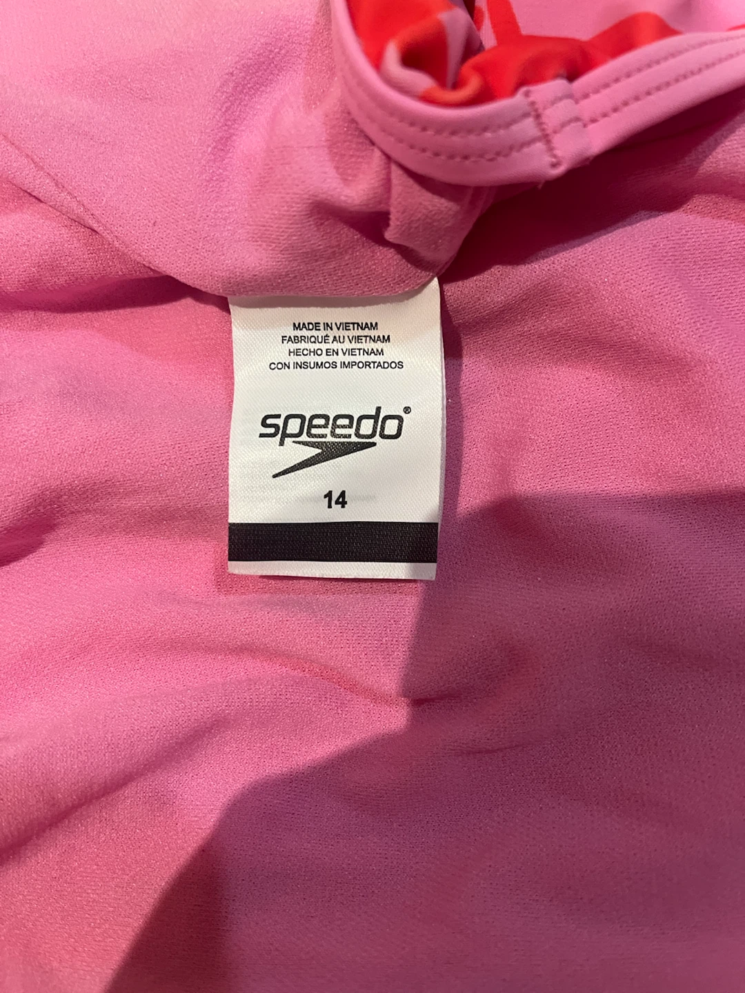 Speedo Girls Red and Pink Floral Swimsuit Size 14 - photo 2