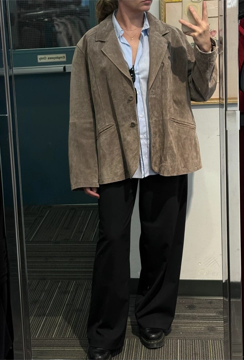 Genuine suede blazer in a  taupe/beige, 2XL - photo 2