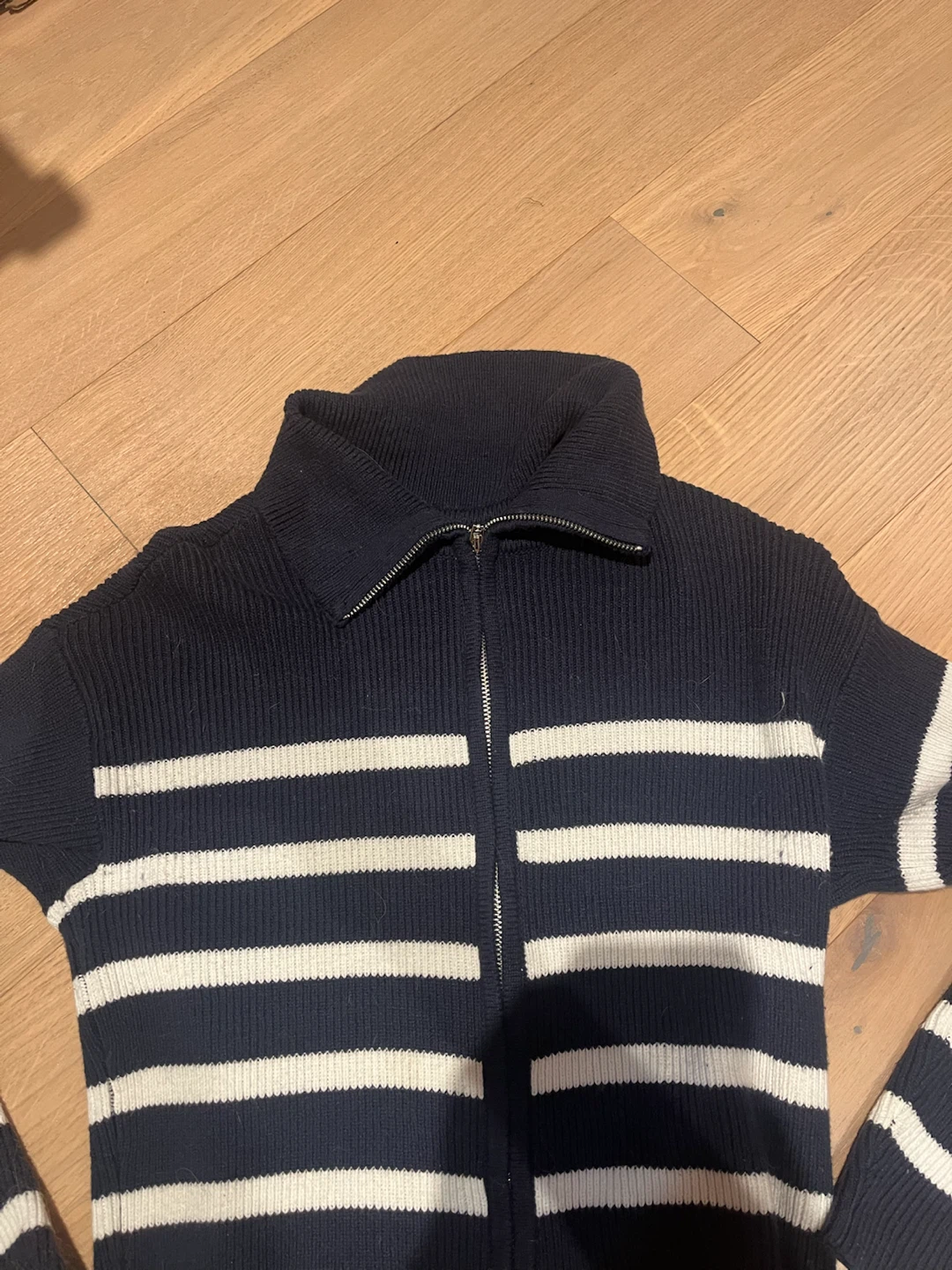 Hollister Striped Zip-Up Sweater