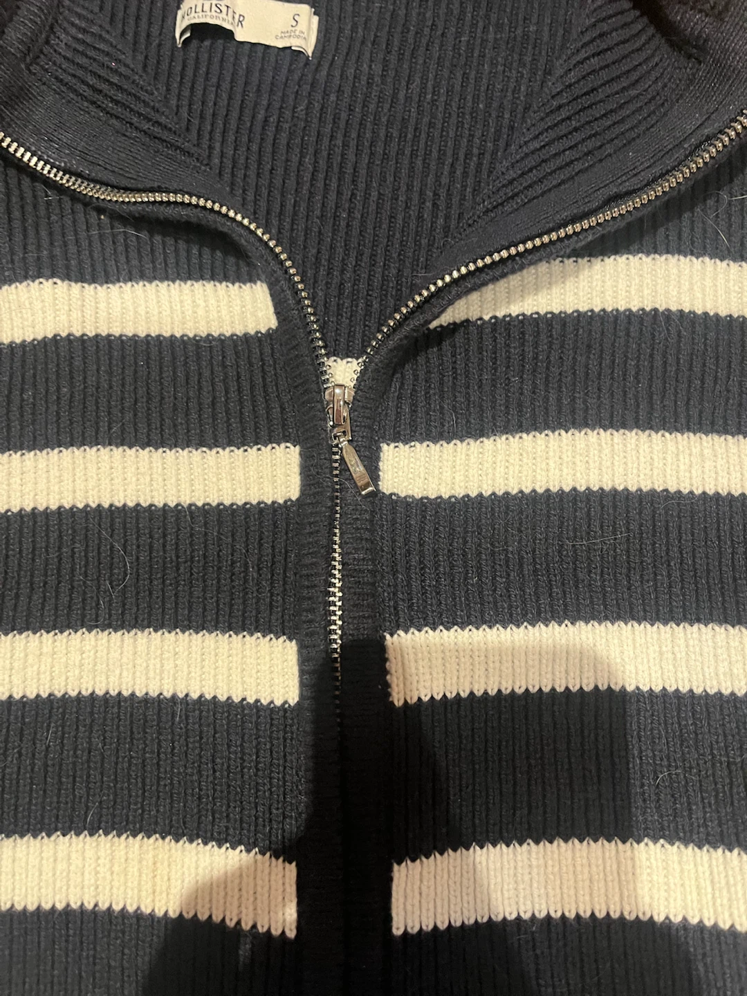 Hollister Striped Zip-Up Sweater - photo 3