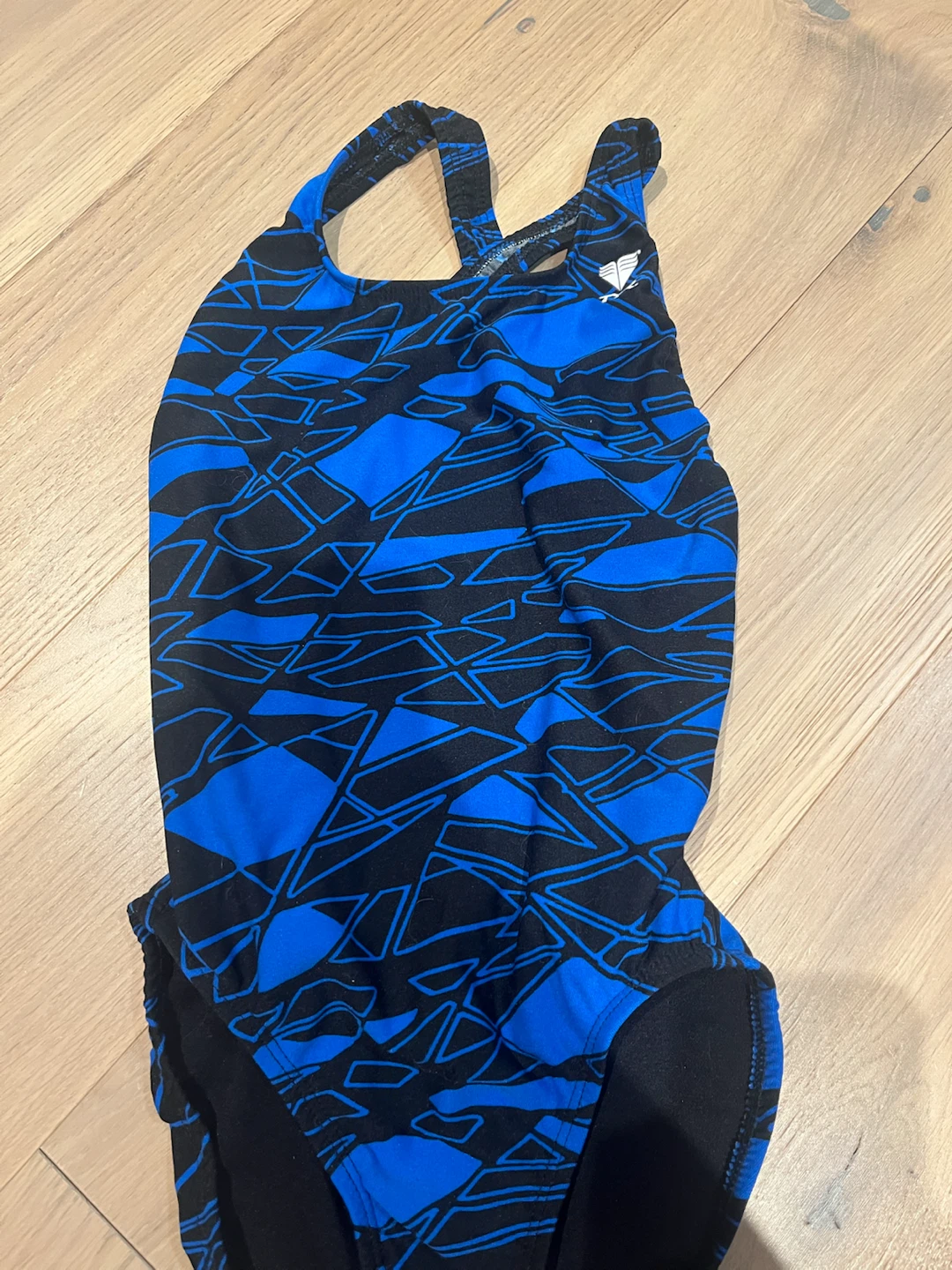 TYR Blue & Black Geometric One-Piece Swimsuit Size 12
