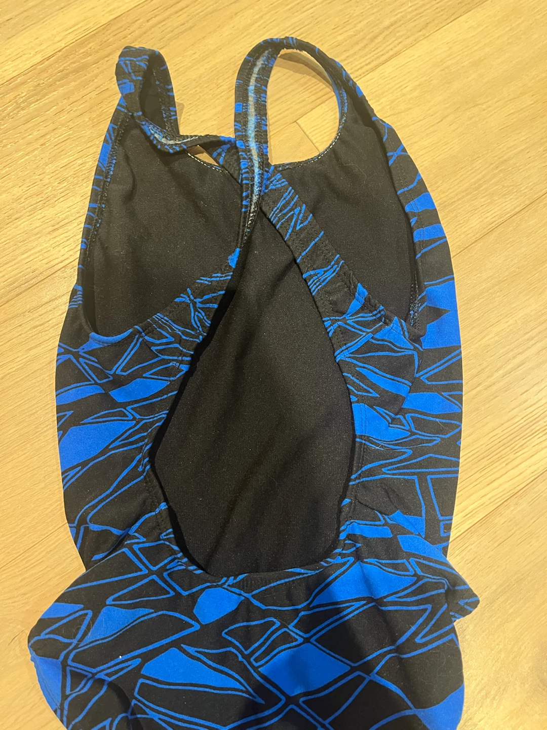 TYR Blue & Black Geometric One-Piece Swimsuit Size 12 - photo 2