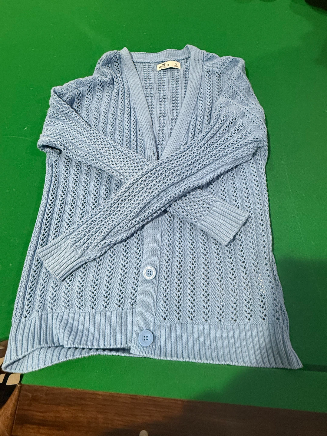 Hollister Blue Knit Cardigan Sweater