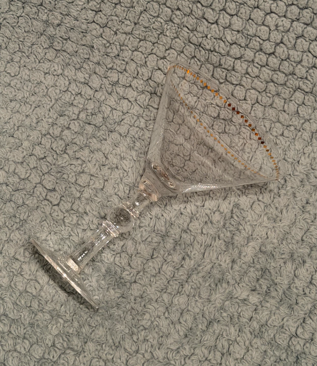 Clear Glass Coupe Cocktail Glass with Gold Rim