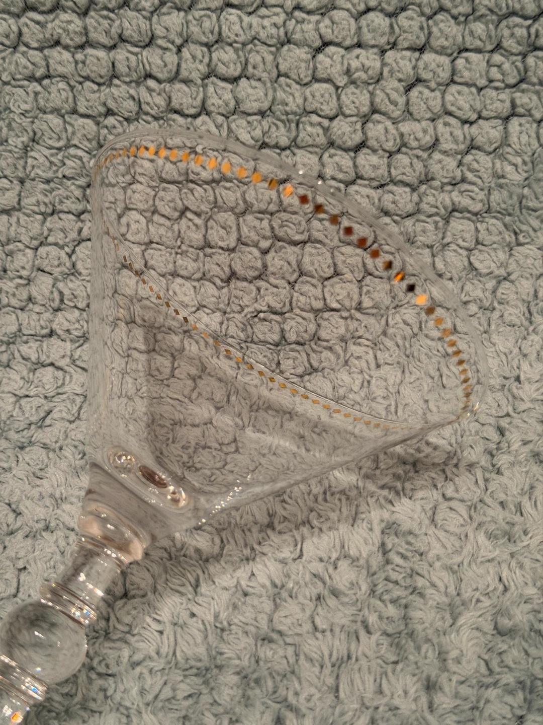 Clear Glass Coupe Cocktail Glass with Gold Rim - photo 2