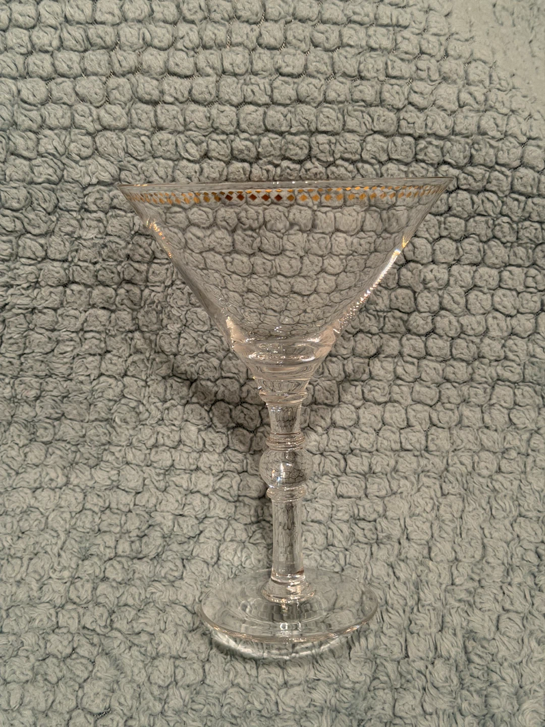 Clear Glass Coupe Cocktail Glass with Gold Rim - photo 3