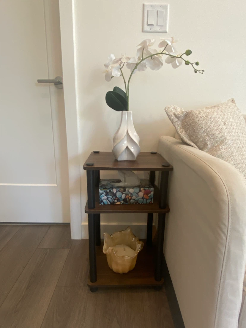 Two-Tiered Side Table with Wood Finish