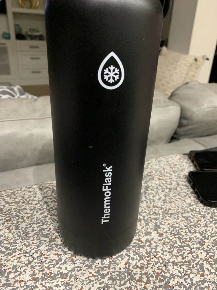 ThermoFlask Black Water Bottle