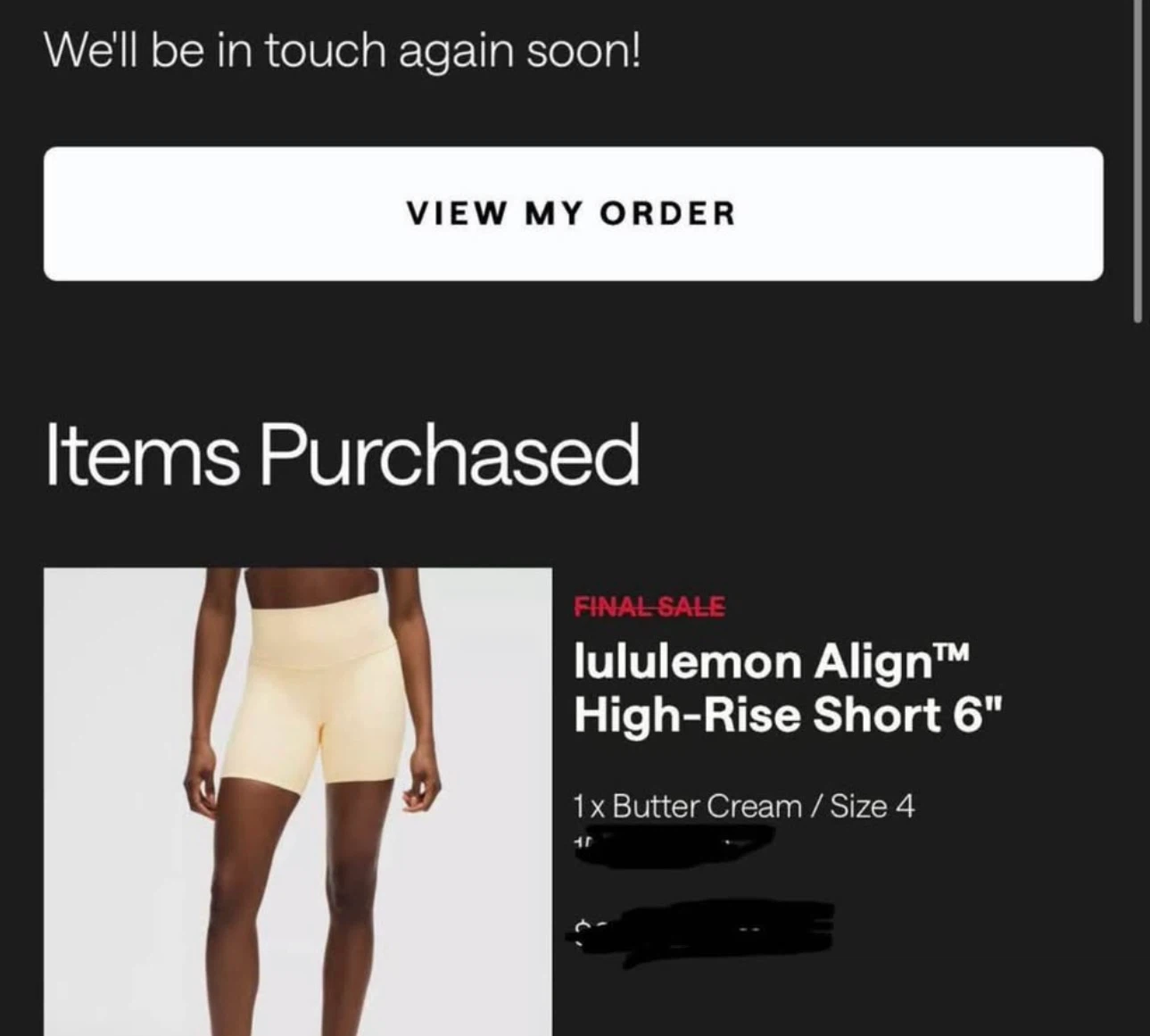 Lululemon align shorts size 4 length 6 tags on butter cream - photo 2