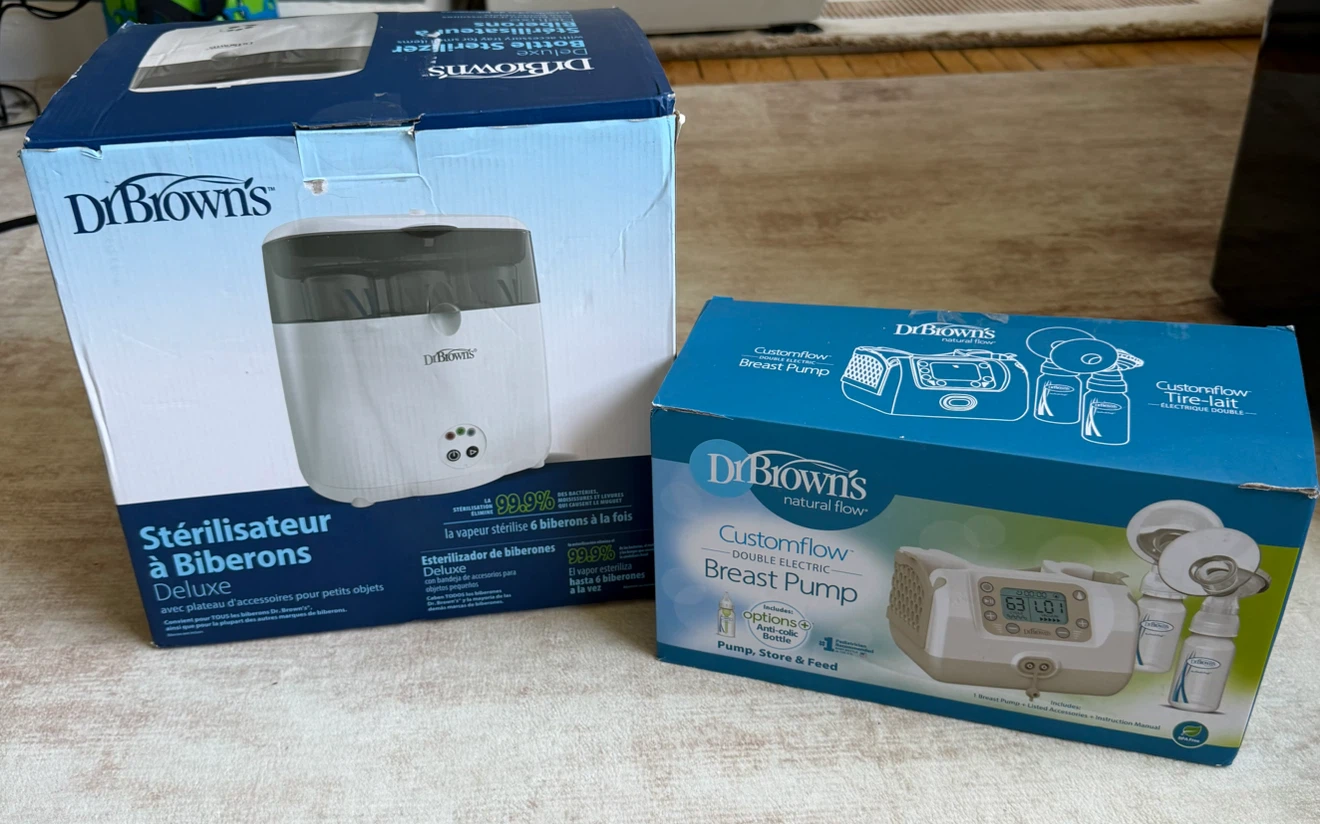 Dr. Brown's Bottle Sterilizer Deluxe & Customflow Breast Pump