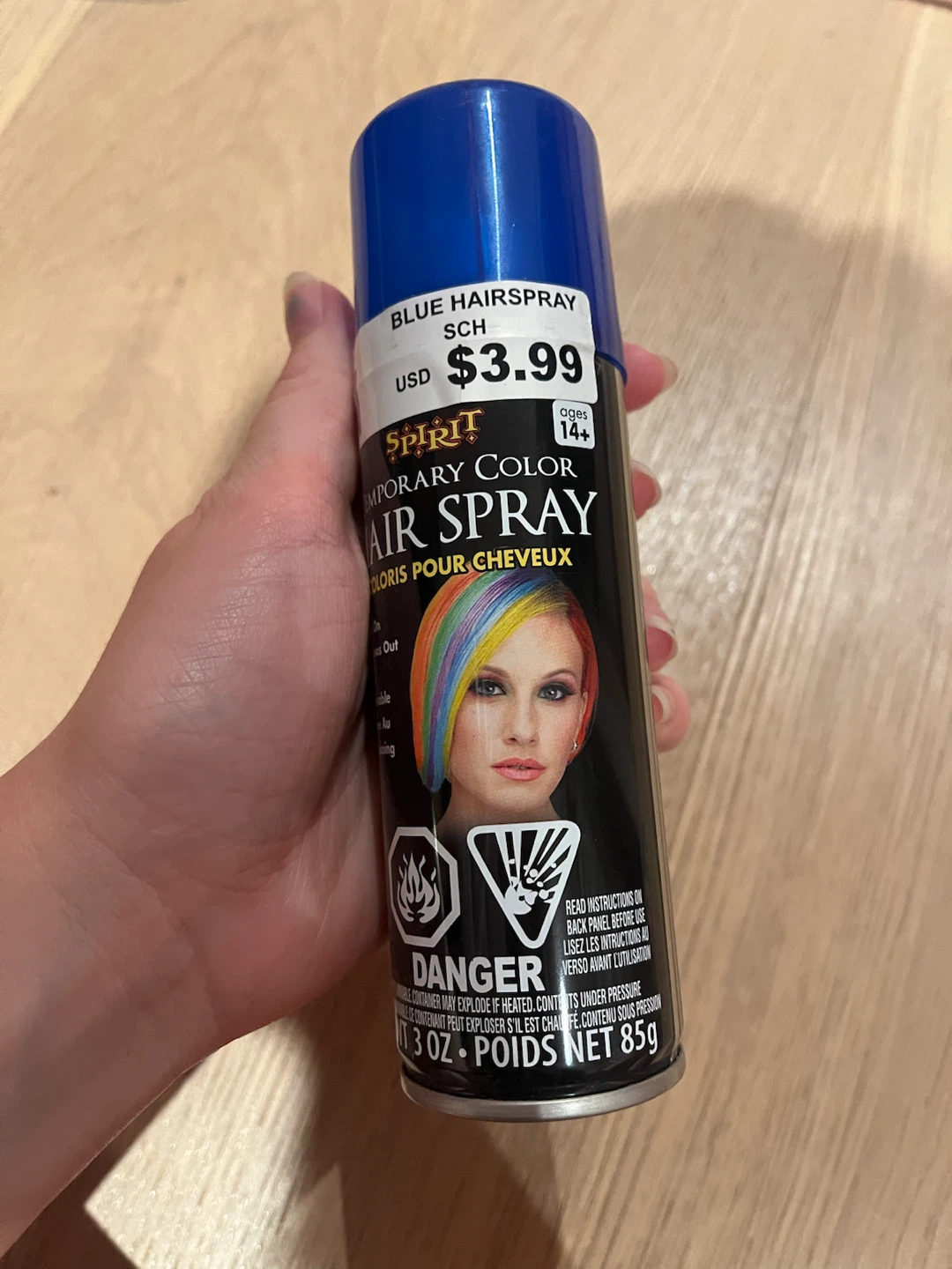 Spirit Halloween Temporary Blue Hairspray