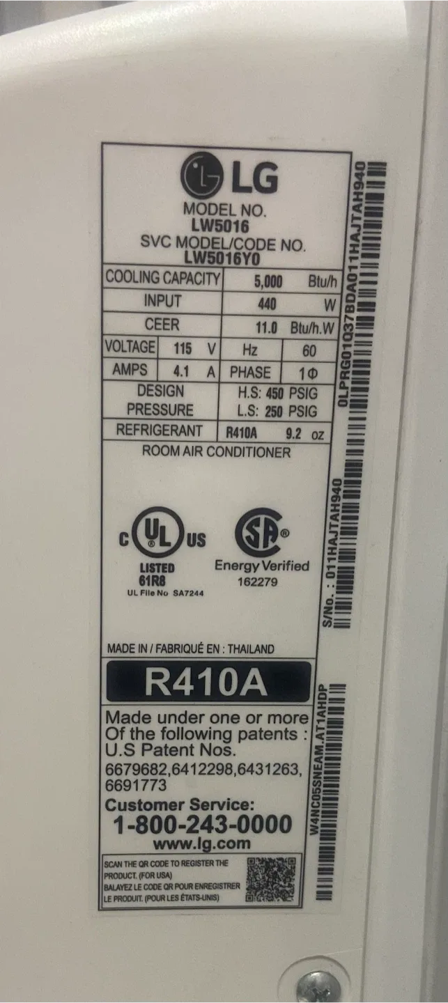 LG LW5016 Room Air Conditioner - photo 4