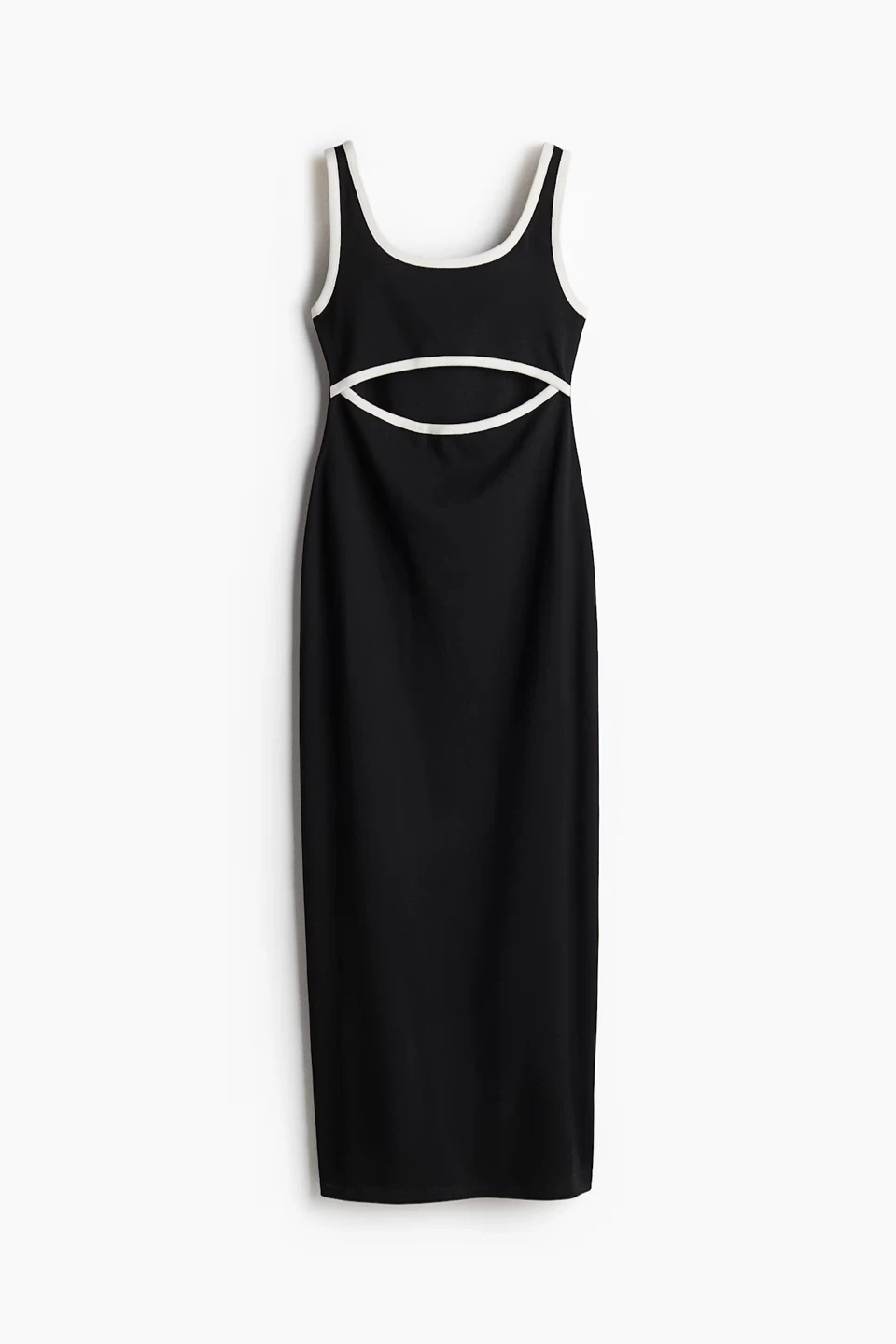 H&M Black & White Cut-Out Maxi Dress Size Small