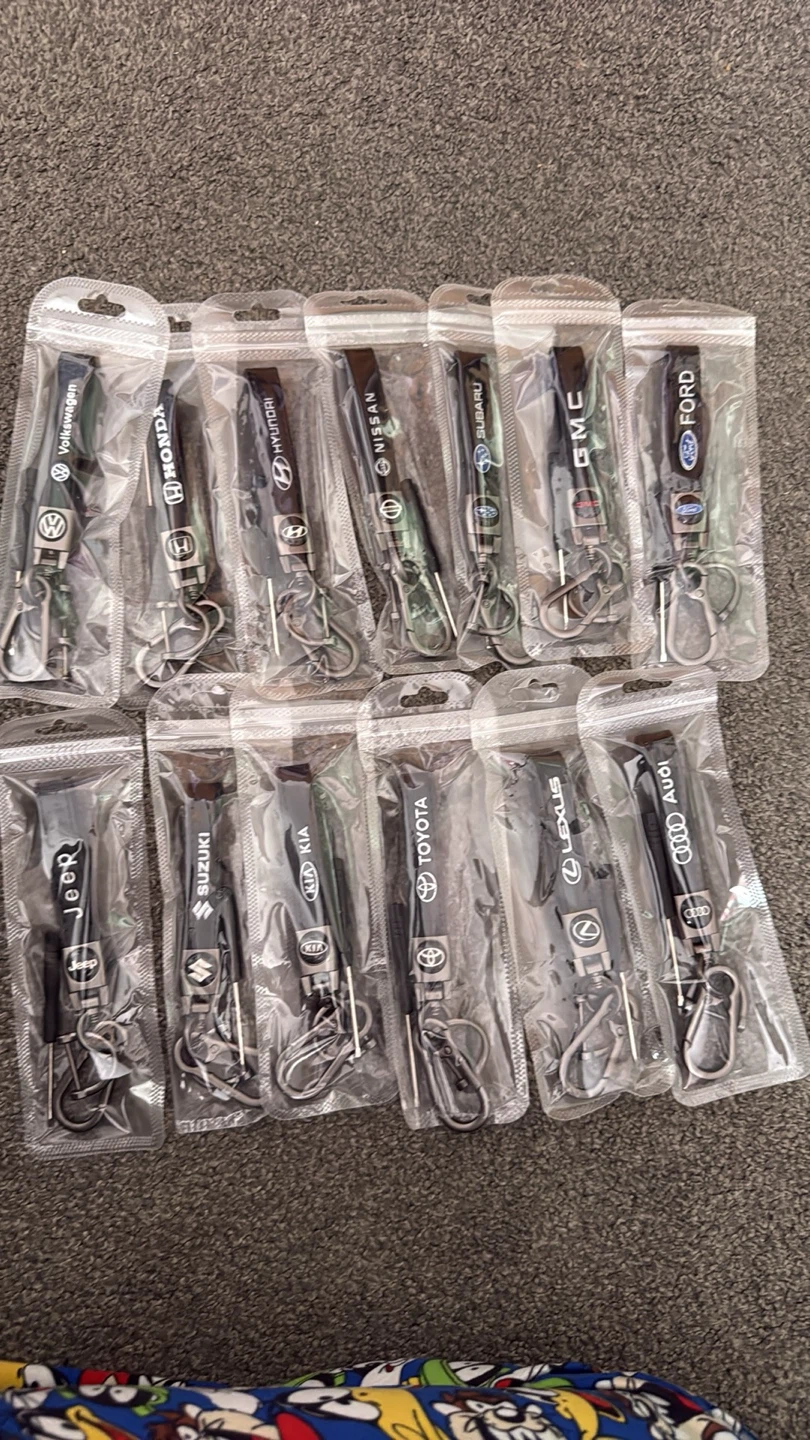 Assorted Car Brand Keychains (VW, Honda, Ford, Toyota, etc.)