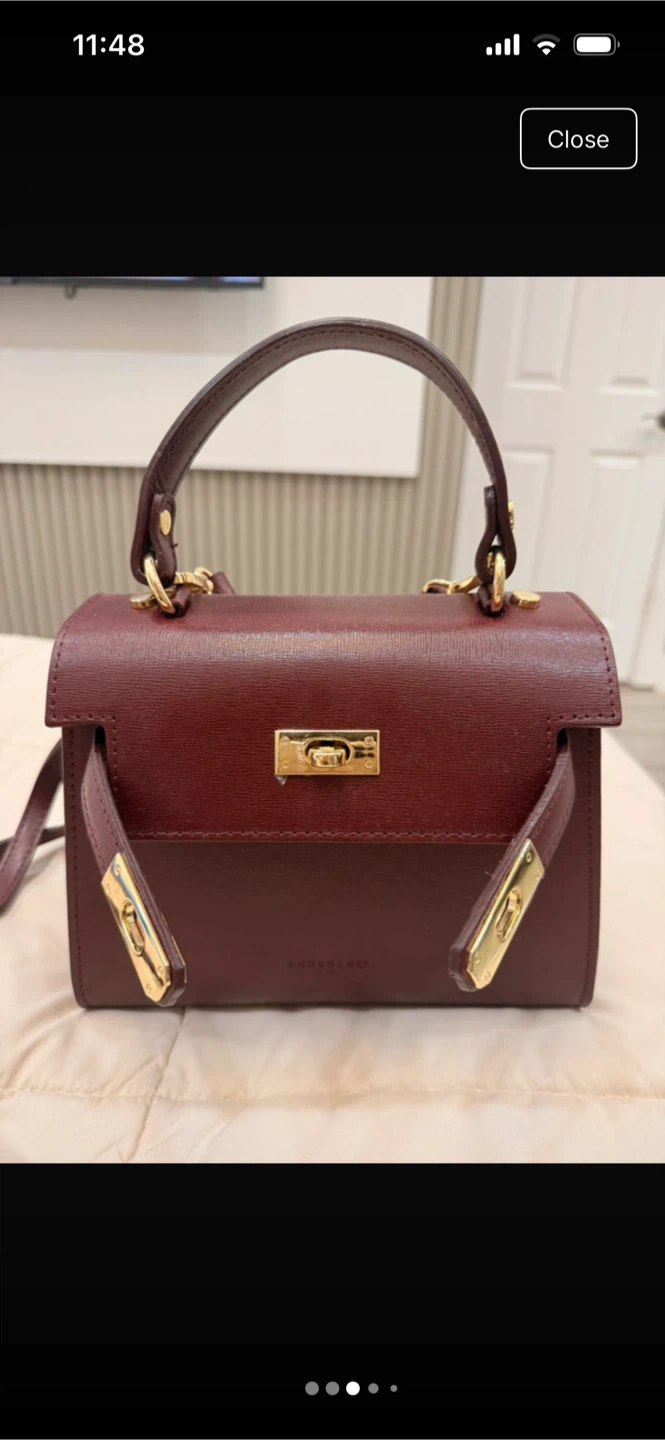 ANDREARNI Top Handle Bag - Burgundy