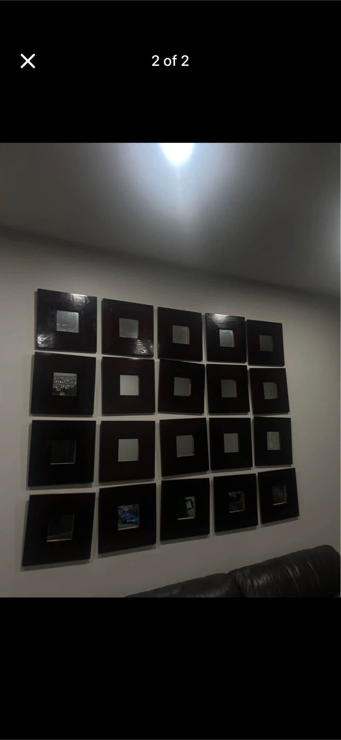 Set of 20 Square Mirrored Wall Art Pieces