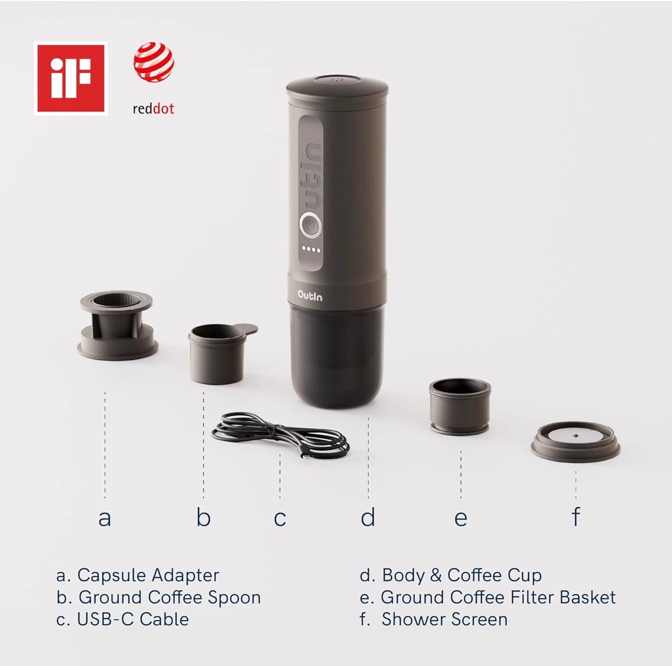 Outin Nano Portable Electric Espresso Machine - Space Grey - photo 3