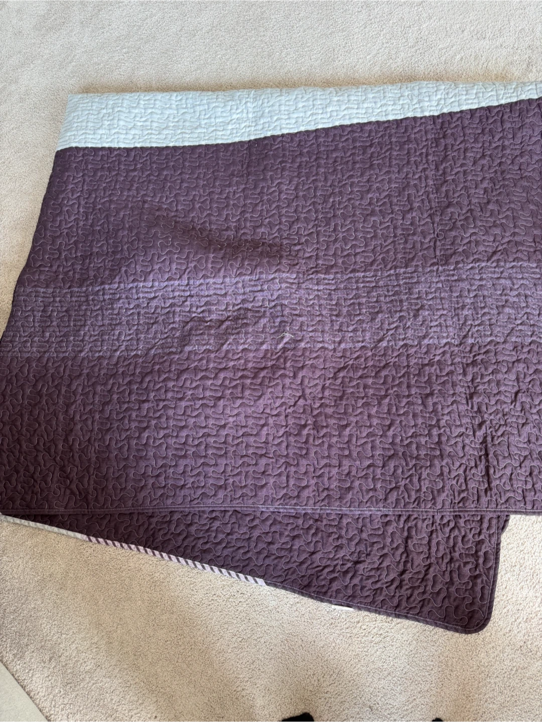 Purple Quilted Bedding Set with Pillow Sham