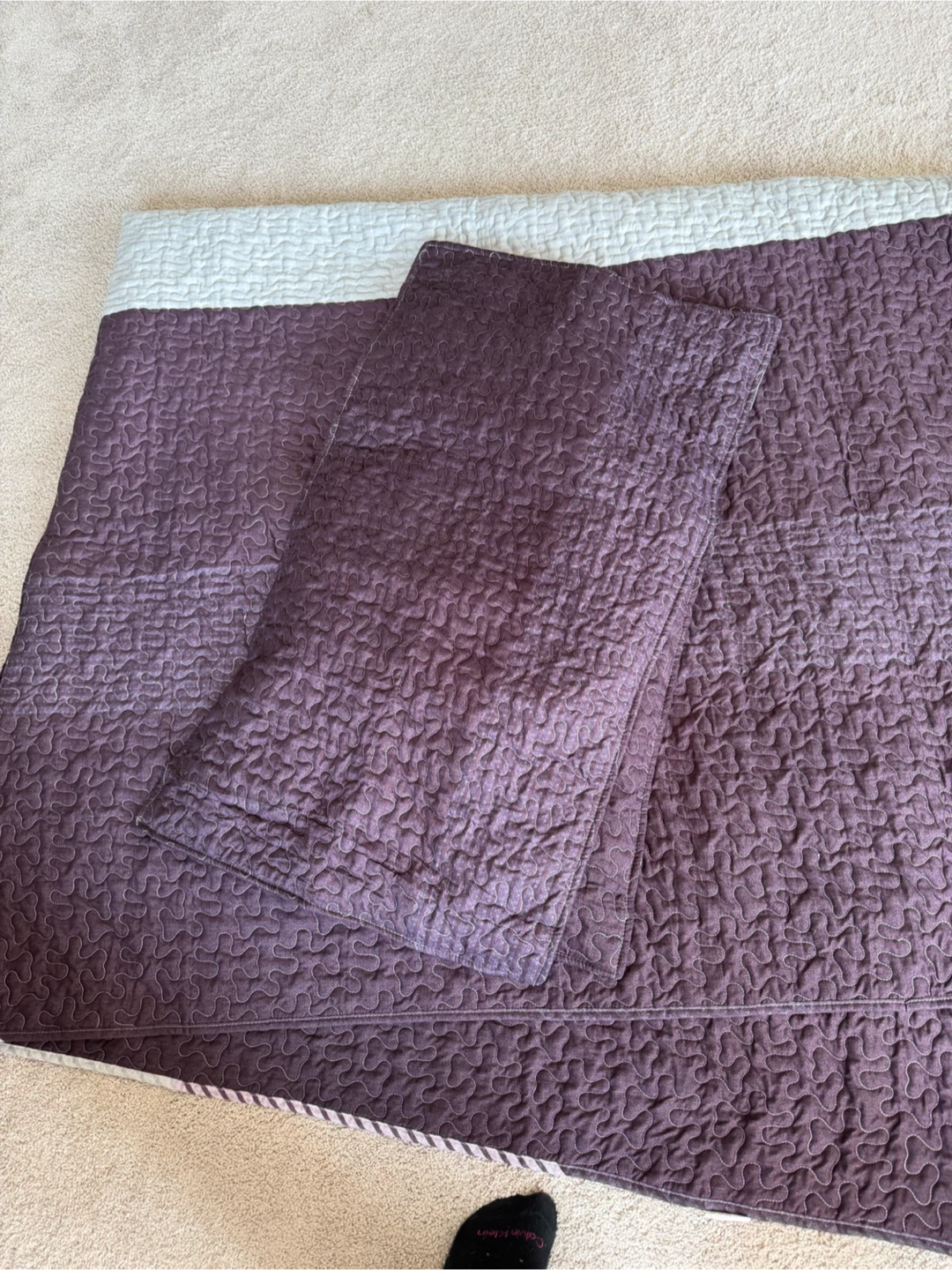 Purple Quilted Bedding Set with Pillow Sham - photo 2