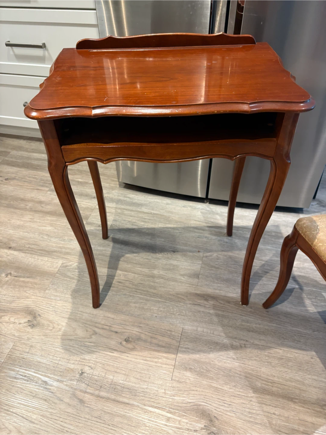Wooden Side Table with Stool - photo 3