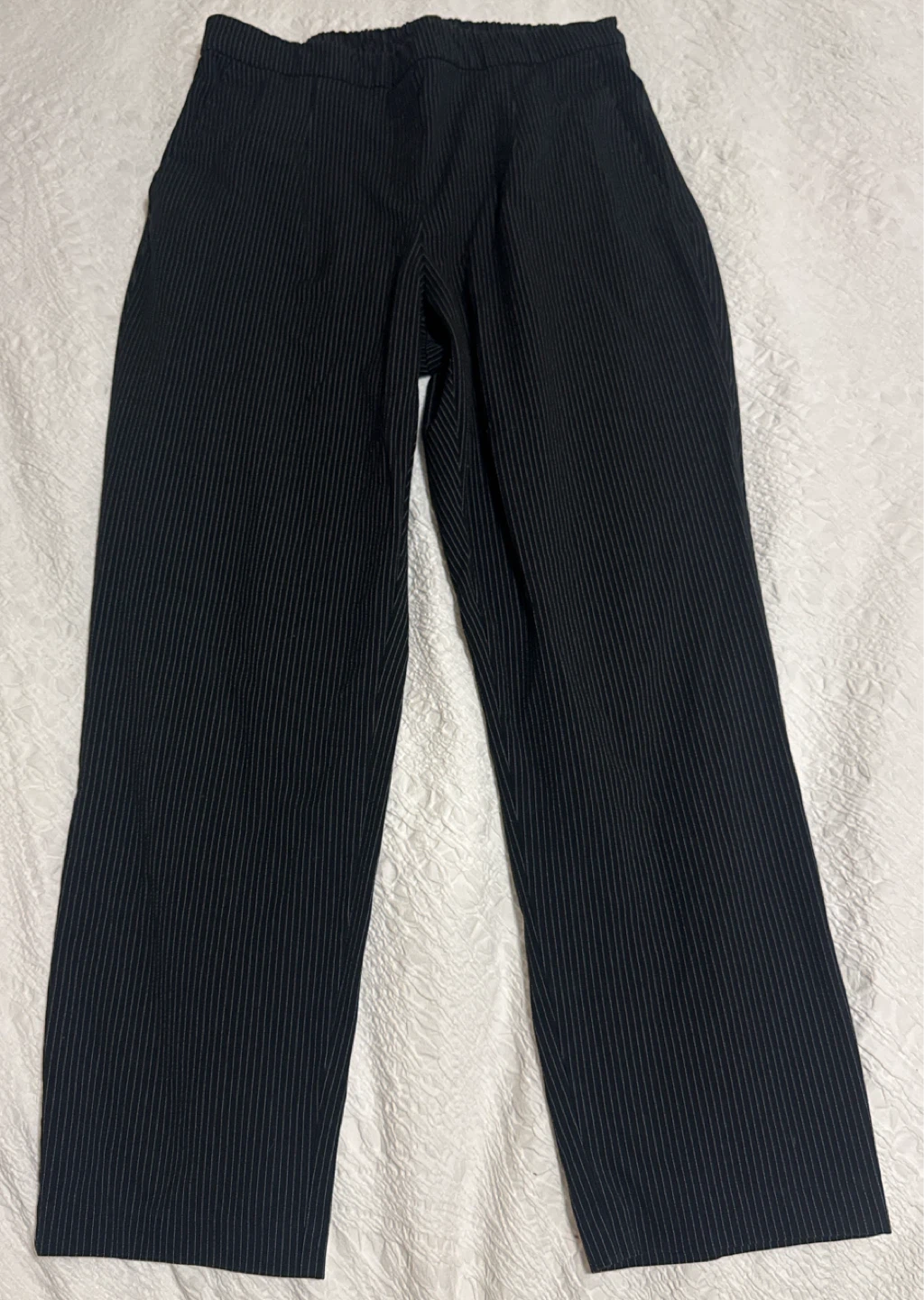 Black Pinstripe Pants - Size M