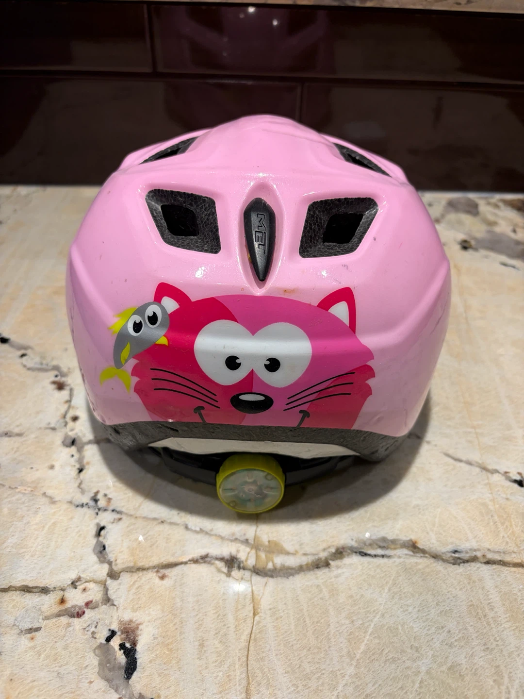 Pink Kids Bike Helmet with Cat Design - photo 3