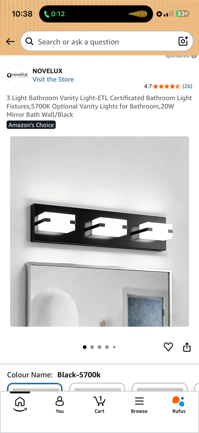 Novelux 3-Light Vanity Light Fixture