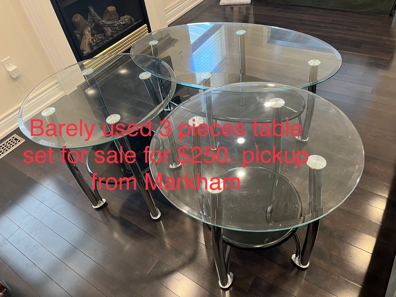 3 Piece Glass Coffee Table Set