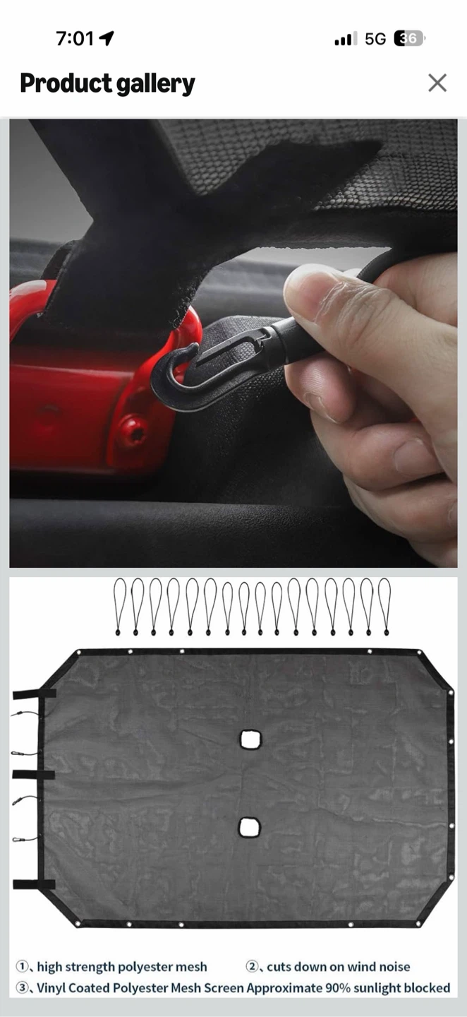 Car Sunshade Mesh Top Cover