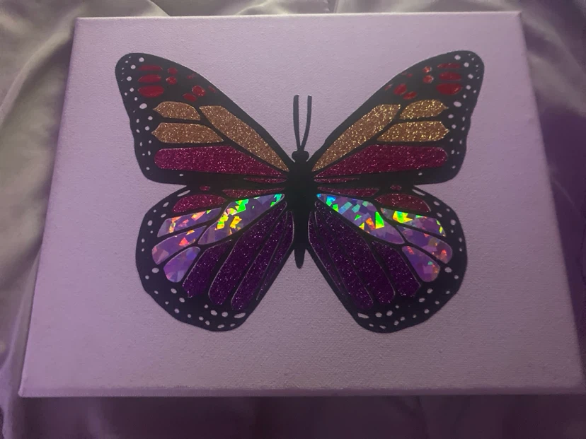 Sparkly Butterfly Canvas Wall Art