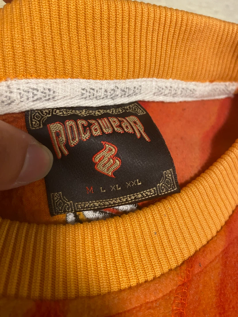 (Made in Korea) Vintage Rocawear Orange Fleece Crewneck - photo 4