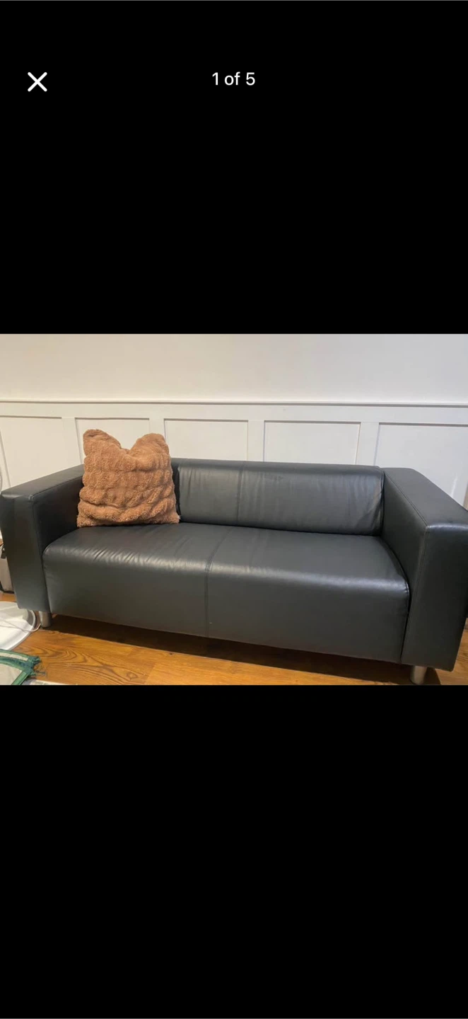 IKEA KLIPPAN Faux Leather Sofa