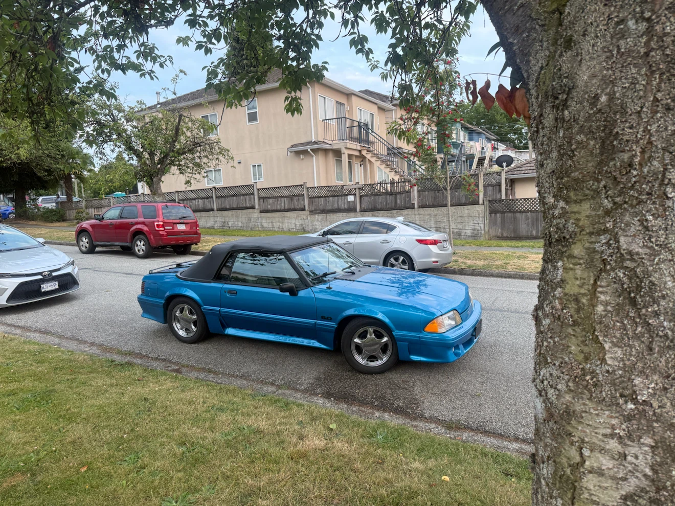 Blue Ford Mustang Convertible 1988