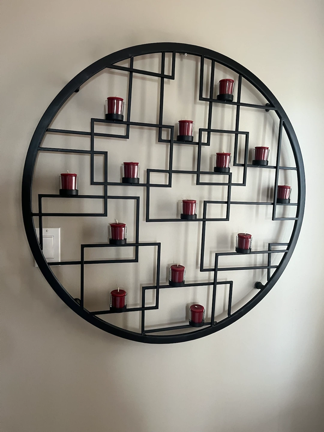 Round Geometric Candle Wall Sconce