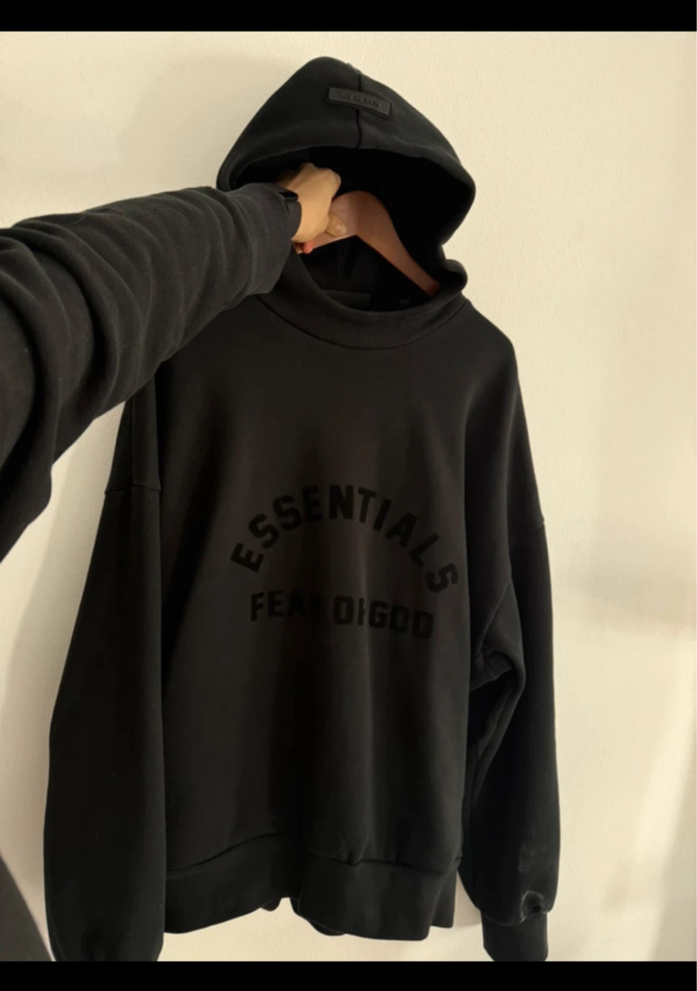 Used Black Essentials Fear of God Hoodie