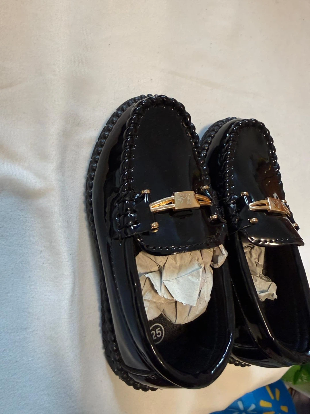 Black Patent Loafers - Size 25